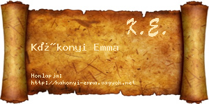 Kákonyi Emma névjegykártya