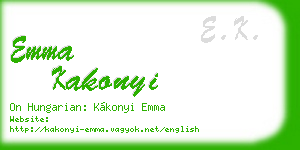 emma kakonyi business card